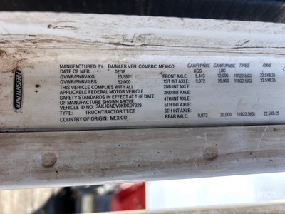 2019 Freightliner 122SD 6x4 Cabeza Tractora Cabina Corta