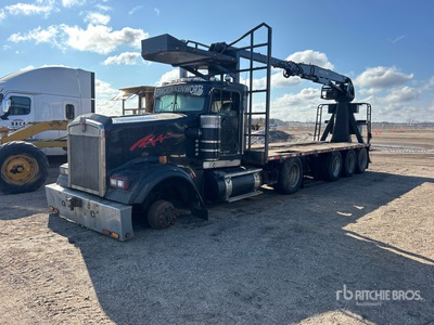 Hood 7000 7800 lb Knuckle Boom on 2007 Kenworth W900 10x4 Grapple Truck (Inoperable)