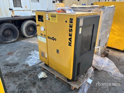 2007 Kaeser SK15 64 cfm Skid-Mounted Electric ضاغط هوائي