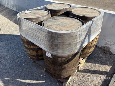 Quantity of (4) Wooden Whiskey Barrels