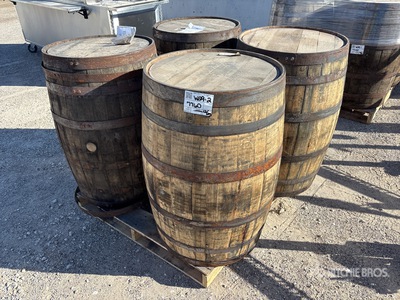 Quantity of (4) Wooden Whiskey Barrels