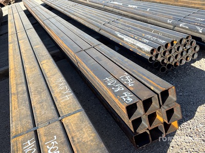 Quantity of (9) 0 ft 2 1/2 in x 2 1/2 in x 24 ft 11 Ga Square Tubing