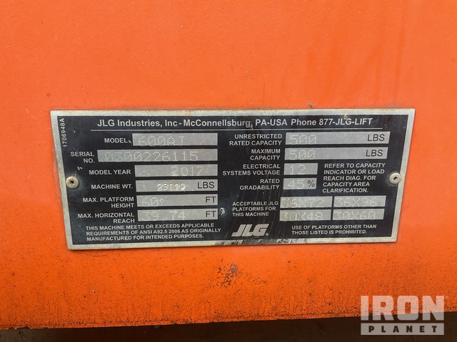 ELEVADOR ARTICULADO 2017 JLG 600AJ