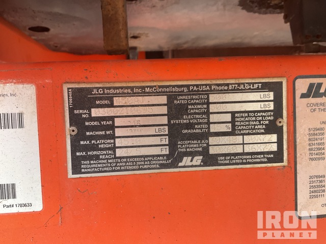 ELEVADOR ARTICULADO 2015 JLG 450AJ