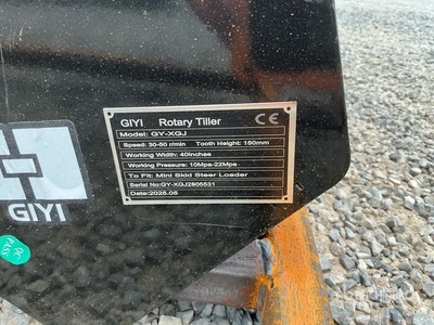 2025 GIYI GY-XGJ 40 in Mini Skid Steer Tiller (Unused)