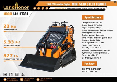 2025 Landhonor LDH-HT380 Mini Compact Track Loader (Unused)