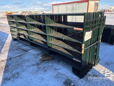 Quantity of (24) 2026 BYT PNL180 5 ft 6 in x 18 ft 6 Rail Livestock Panel (Unused)