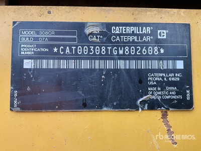 Cat 308 CR Tracked Excavator