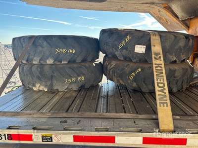 Quantity of (4) 1400x24 Solid Wheels & Tires Tires