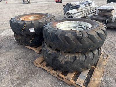 Quantity of (4) 13-00-24 1400x24 Solid Wheels & Tires Tires