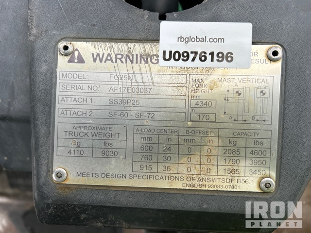 MONTACARGAS 2017 MITSUBISHI FG25N