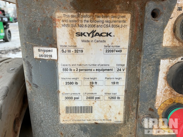 ELEVADOR TIJERA 2016 SKYJACK SJIII3219