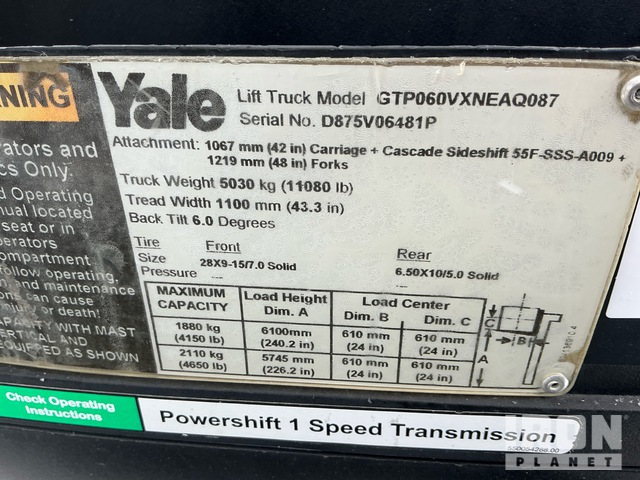 MONTACARGAS 2016 YALE GTP060VXNEAQ087
