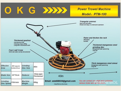 Quantity of (2) 2025 OKG PTM-100 Lote de Allanadoras para Concreto (Sin Usar) / Power Trowel (Unused)