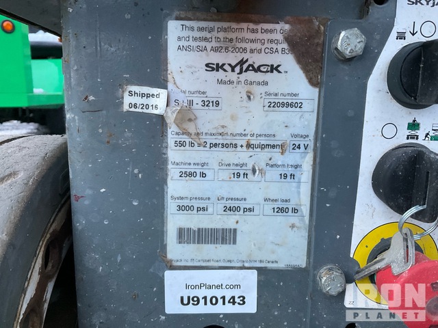 ELEVADOR TIJERA 2016 SKYJACK SJIII3219
