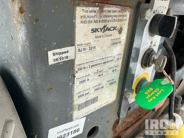 ELEVADOR TIJERA 2016 SKYJACK SJIII3219
