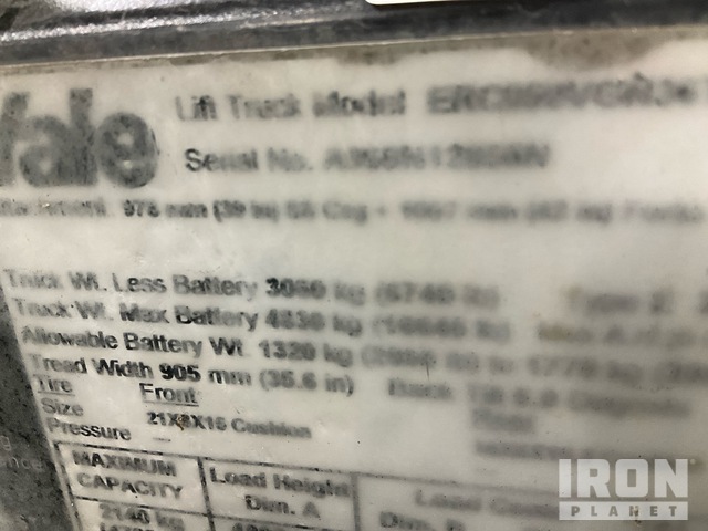 MONTACARGAS ELéCTRICO 2015 YALE ERC050VG