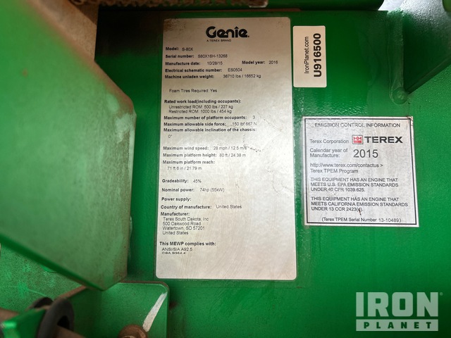 ELEVADOR TELESCóPICO 2016 GENIE 4WD S80X