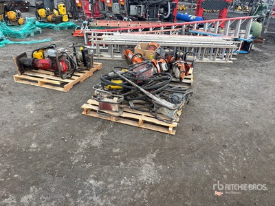 2 tampers 6 cut off saws with extra blades 10 concrete vibrator and 16 ladders