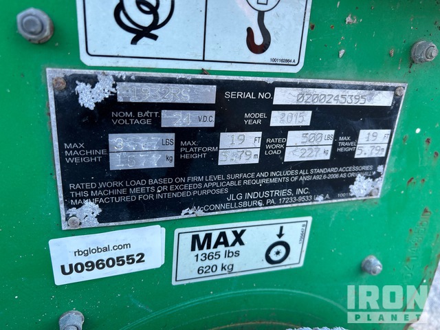 ELEVADOR TIJERA 2015 JLG 1932RS