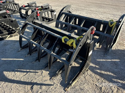 Mid-State 60 in E-Series Grapple Skid Steer Root Rake (Unused)