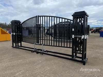 2026 Suihe NFG-20FGP-D 20 ft Wrought Iron Bi-Parting Driveway Gate (Unused)