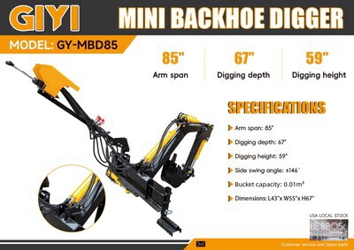 2026 GIYI GY-MBD85 Mini Skid Steer Backhoe (Unused)