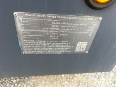 2021 Atlas Copco XAS 950 PD8 FT4 950 cfm Mobile Compresseur à air