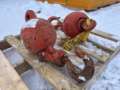 Quantity of (2) 5 Ton Ball Hooks