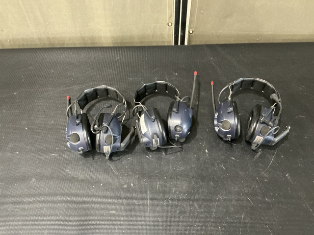 (3) Peltor Powercom Plus Headsets (3) Peltor Powercom Plus Headsets
