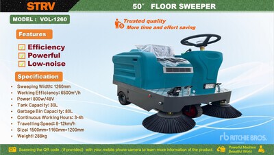 2025 STARVOX VOL-1260 Stand-On Electric Floor Sweeper (Unused)