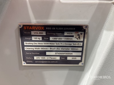 2025 STARVOX VOL-650 Fregadora de Suelos (Unused)