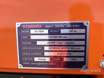 2025 STARVOX SV-750P Push-type REMOTE CONTROL Cortacesped (Unused)