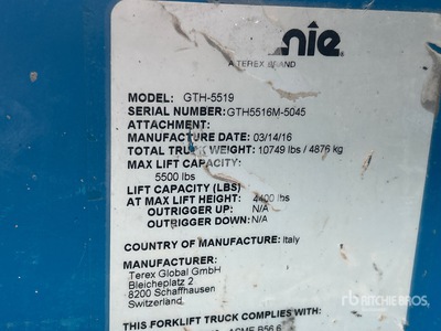 2016 Genie GTH-5519 Telehandler