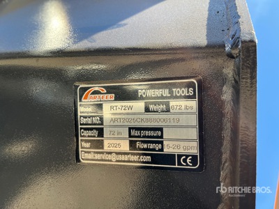 2025 ARTEER RT-72W 72 in スキッドステア ティラー (Unused)