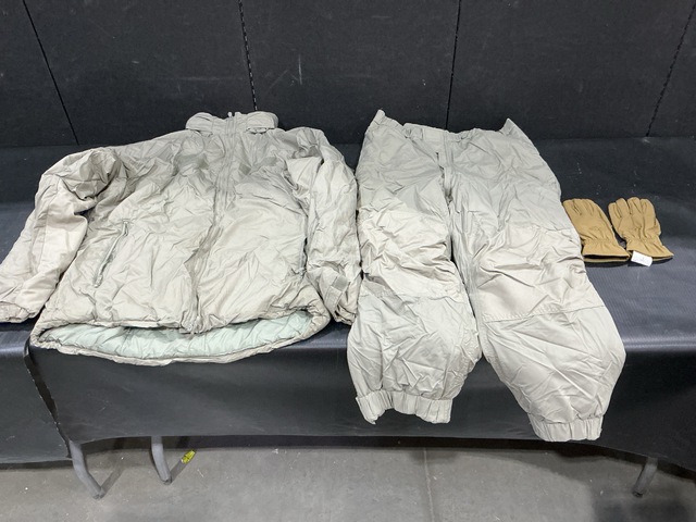 (1) Pair of Cold Weather Gloves, (20) Cold Weather Parkas & Assorted Items