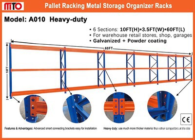2026 MTO A010 3 ft 6 in x 60 ft Pallet Racking (Unused)