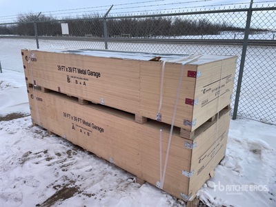 Quantity of (2) Boxes of 2026 KJ K3939 39 ft x 39 ft Double Garage Metal Shed (Unused)