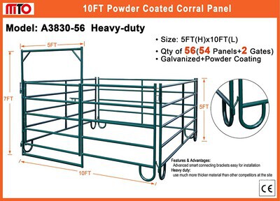 Quantity of (56) 2026 MTO A3830-56 10 ft Powder Coated Corral شبكات سلكية لإبقاء الحيوانات (Unused)