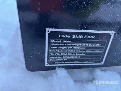 2025 GIYI GY-SF60 60 in Skid Steer Attachment Mounting Plate (Unused)