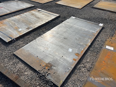 Quantity of (2) 2025 Kit Containers Steel 4 ft x 8 ft 6 in (1 in Thick) Steel Plates