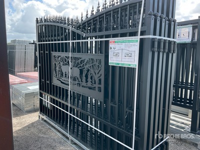 2025 KJ K0720-6 20 ft x 7 ft Wrought Iron Heavy Duty Bi-Parting Driveway Gate (Unused)