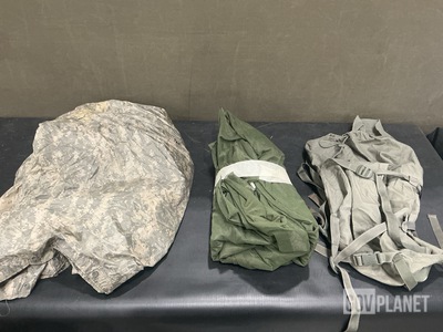 (66) Stuff Sacks, (11) Insect Protectors, (20) Poncho Liners & Assorted Items