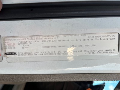 2016 Freightliner Cascadia 125 S/A Day Cab Truck Tractor