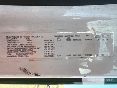 2016 Freightliner Cascadia 125 4x2 S/A Day Cab Truck Tractor