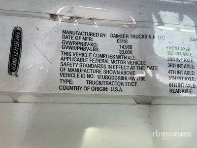 2017 Freightliner Cascadia 125 4x2 2-Achs Sattelzugmaschine