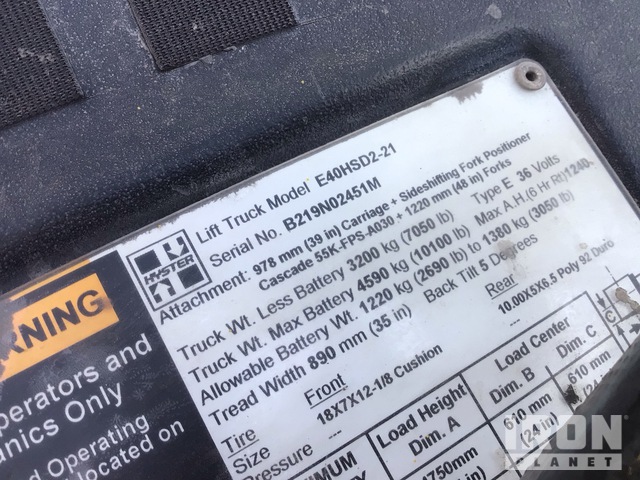 MONTACARGAS 2014 HYSTER E40HSD221