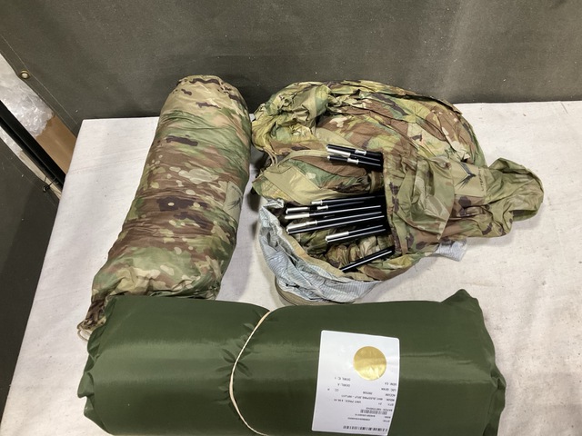 (5) Shelter Systems, (45) Self-Inflating Sleeping Mats & Assorted Items