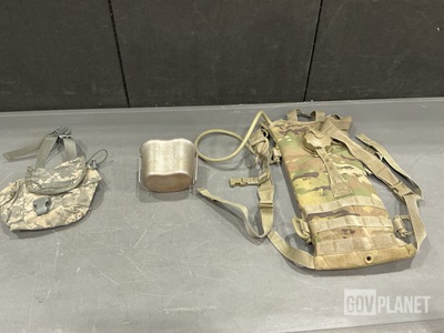 (9) Water Canteen Cups, (16) Hydration System Carriers & Assorted Items