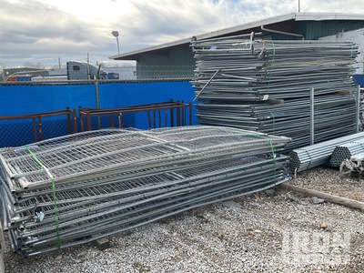 Quantity of (84 pieces of fencing) Pallets of 12 ft x 8 ft Galvanized Temporary Valla
